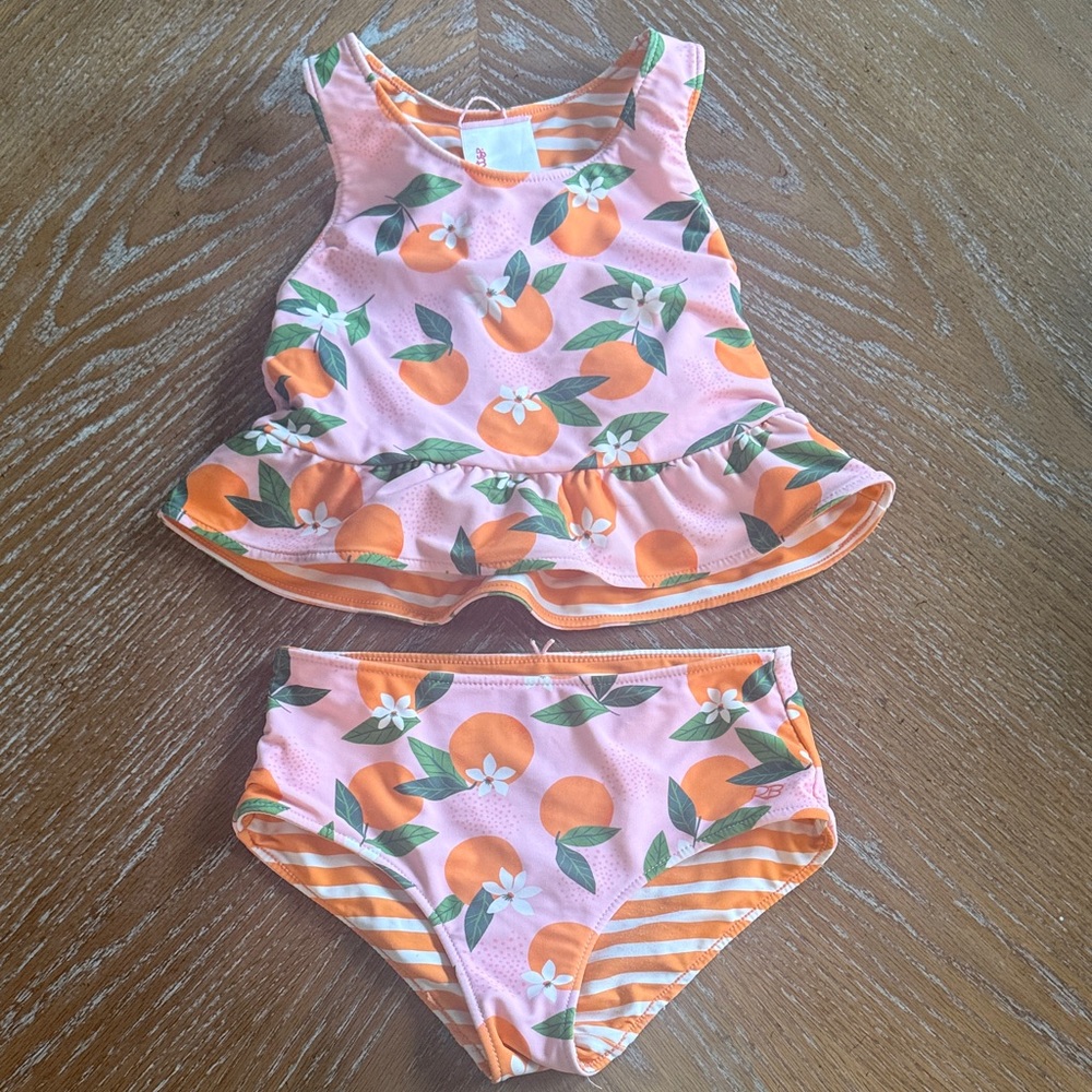 RuffleButts Reversable Girls Swimsuit Set
